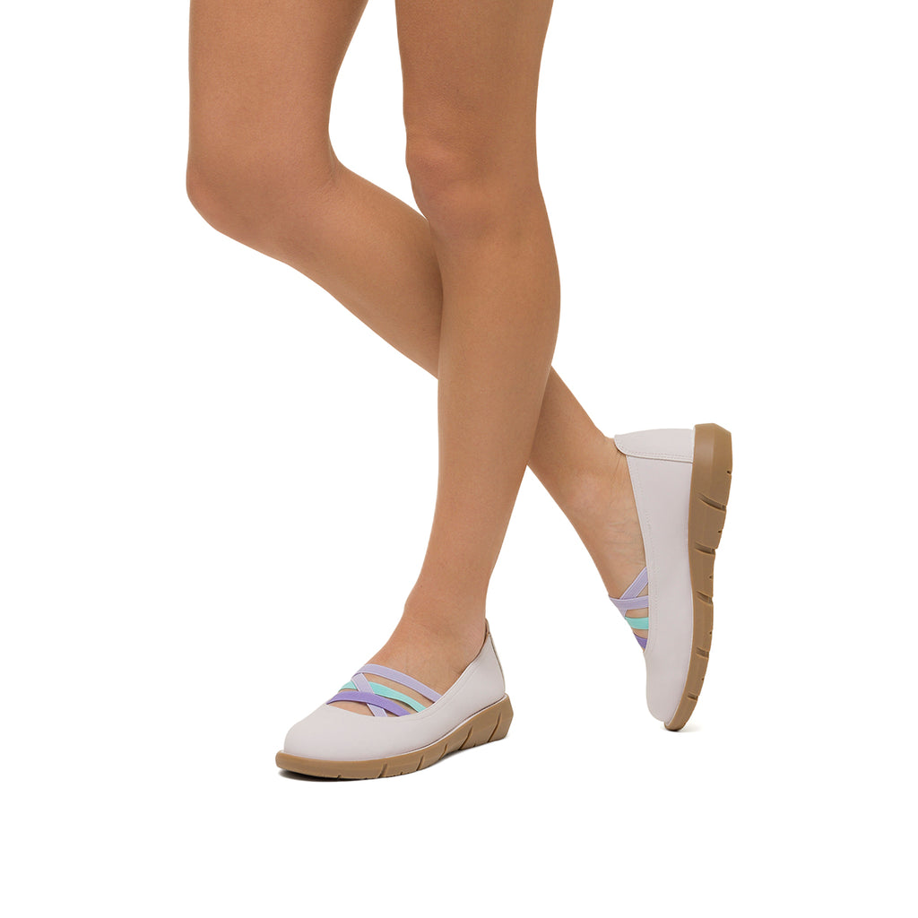 Ballerine bianche da donna in nubuck P Eco Friendly