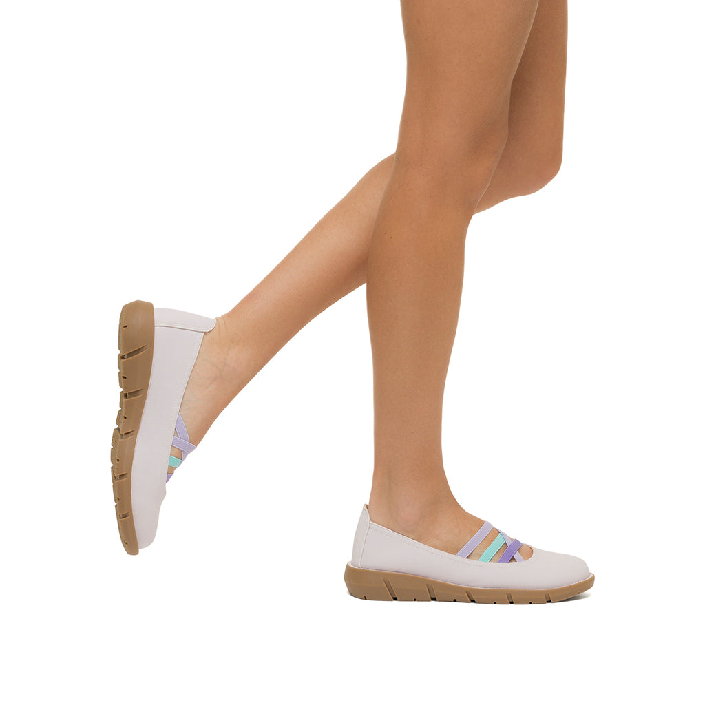 Ballerine bianche da donna in nubuck P Eco Friendly