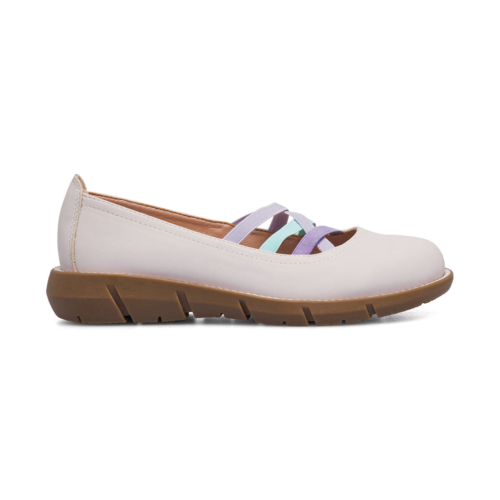 Ballerine bianche da donna in nubuck P Eco Friendly