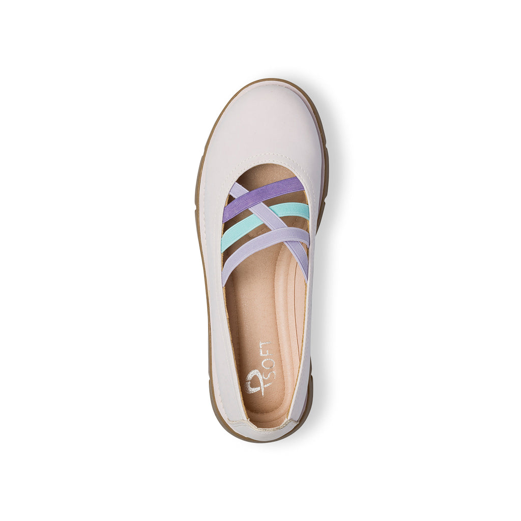 Ballerine bianche da donna in nubuck P Eco Friendly