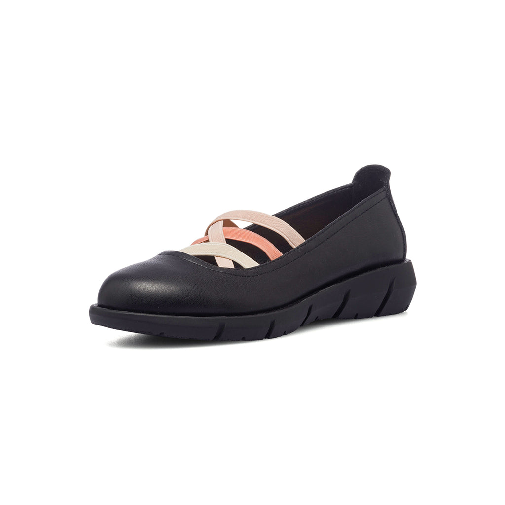Ballerine nere da donna con fascette colorate P Eco Friendly