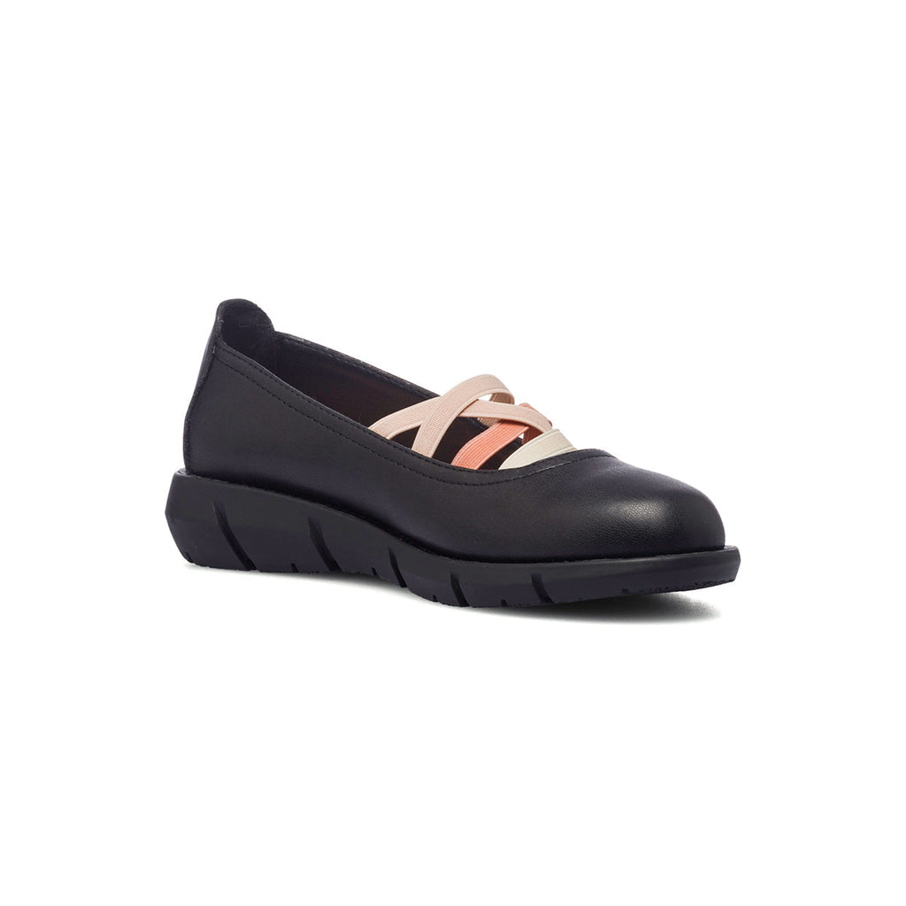 Ballerine nere da donna con fascette colorate P Eco Friendly