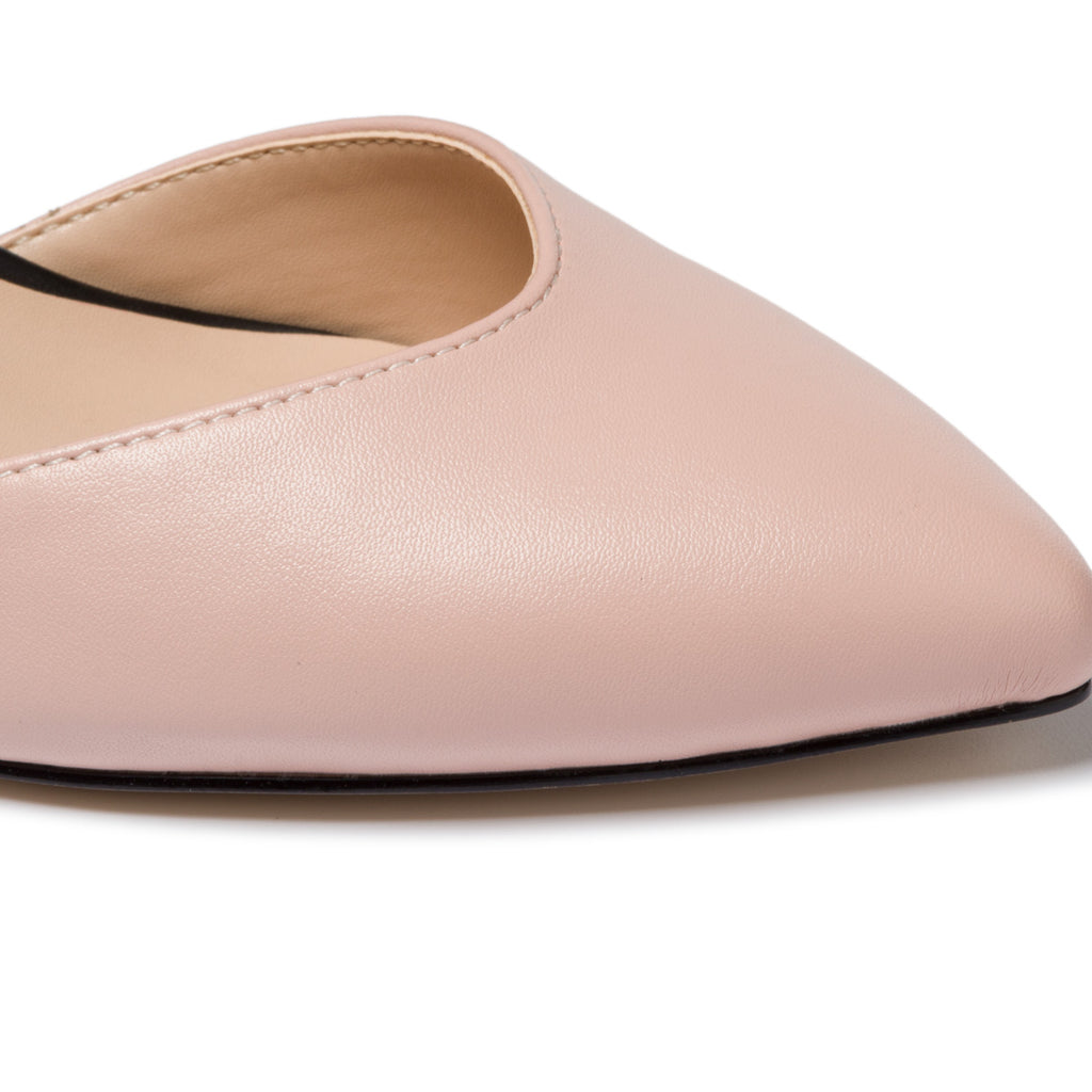 Décolleté rosa e argento effetto laminato con tacco 7 cm Lora Ferres