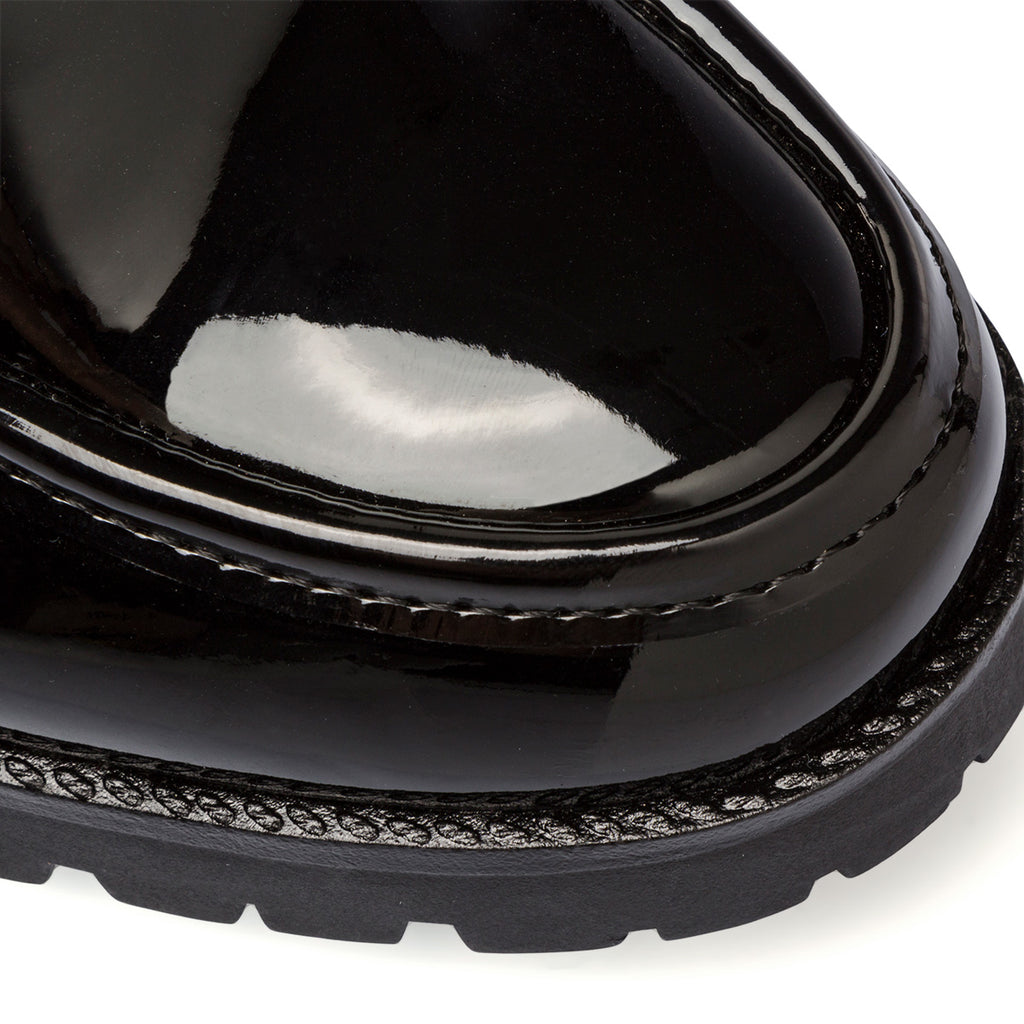 Mocassini neri in vernice da donna con tacco a blocco 8,5 cm Lora Ferres