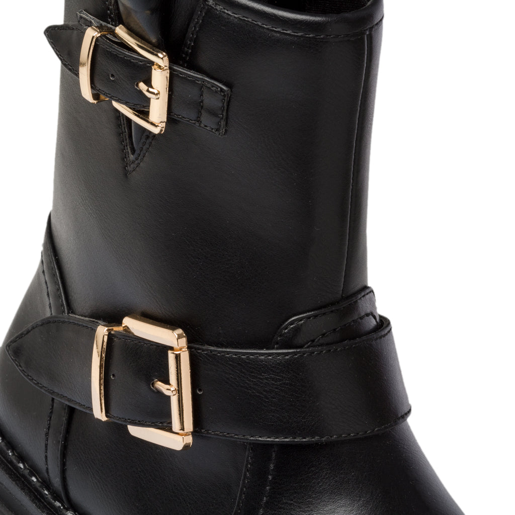 Stivaletti neri con fibbie in metallo Swish Jeans