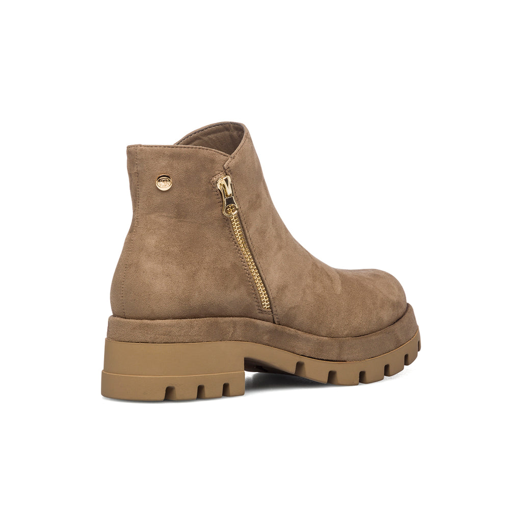 Stivaletti beige scamosciati con suola carrarmato Swish Jeans