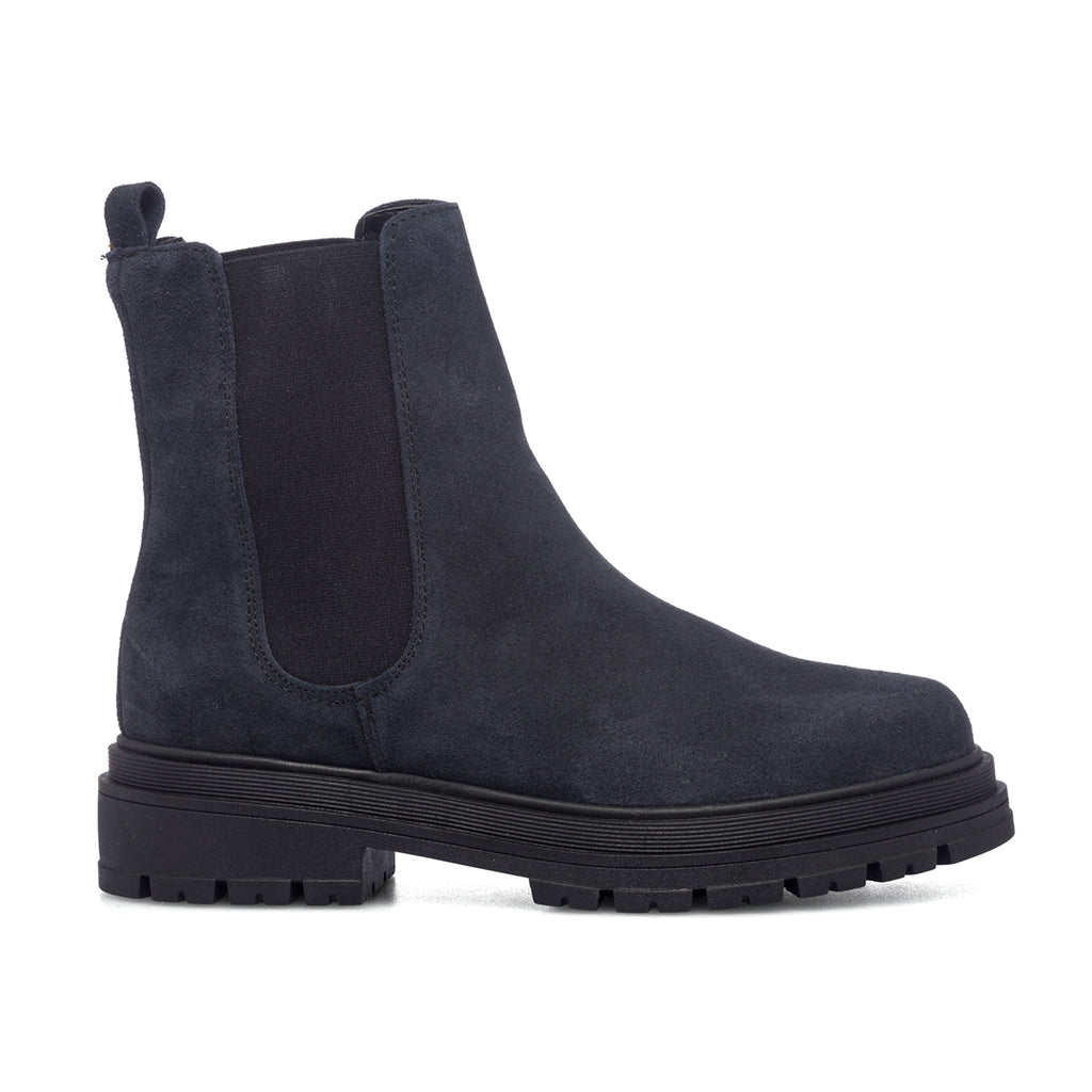 Stivaletti blu in pelle scamosciata con inserti elastici Swish Jeans