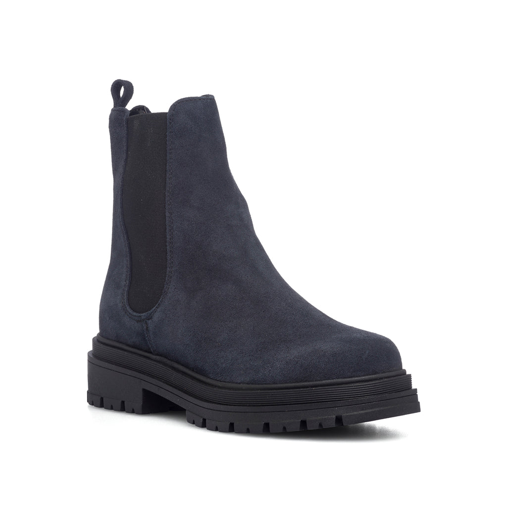 Stivaletti blu in pelle scamosciata con inserti elastici Swish Jeans