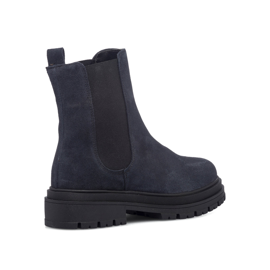 Stivaletti blu in pelle scamosciata con inserti elastici Swish Jeans