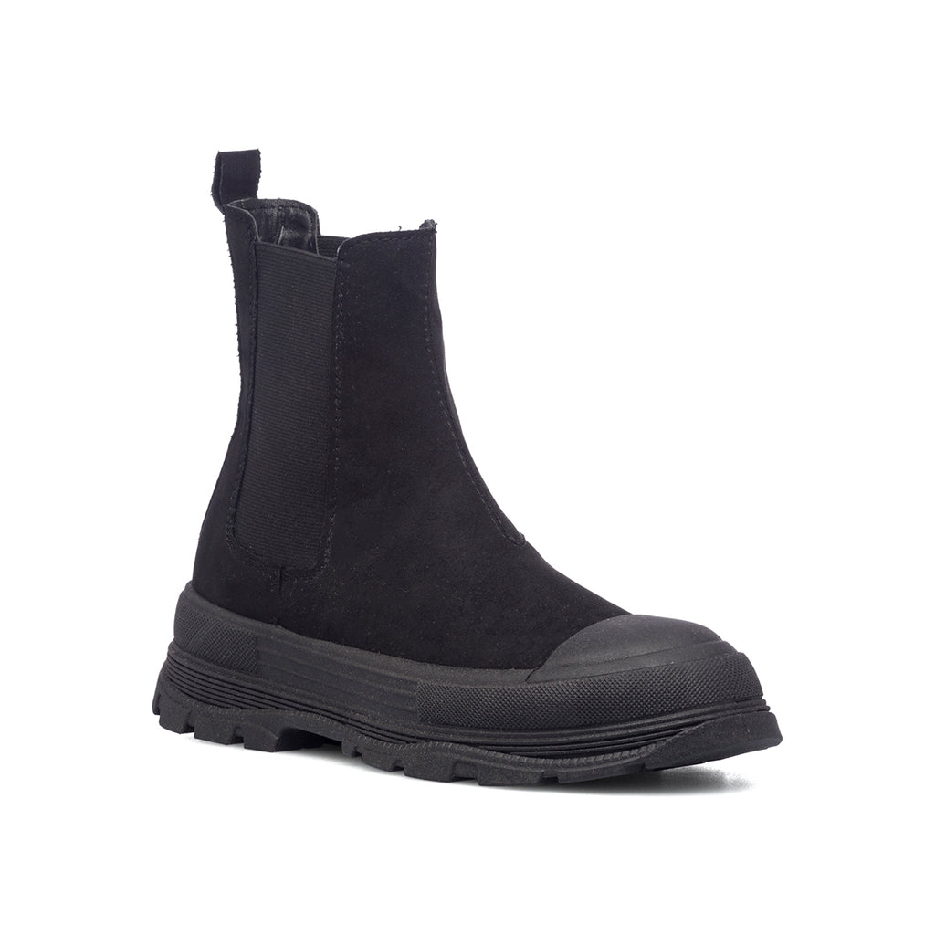 Stivaletti neri scamosciati con inserti elastici Swish Jeans