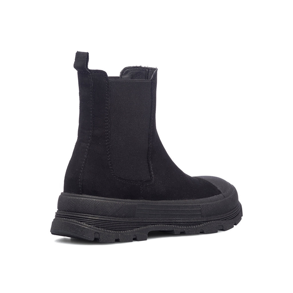 Stivaletti neri scamosciati con inserti elastici Swish Jeans