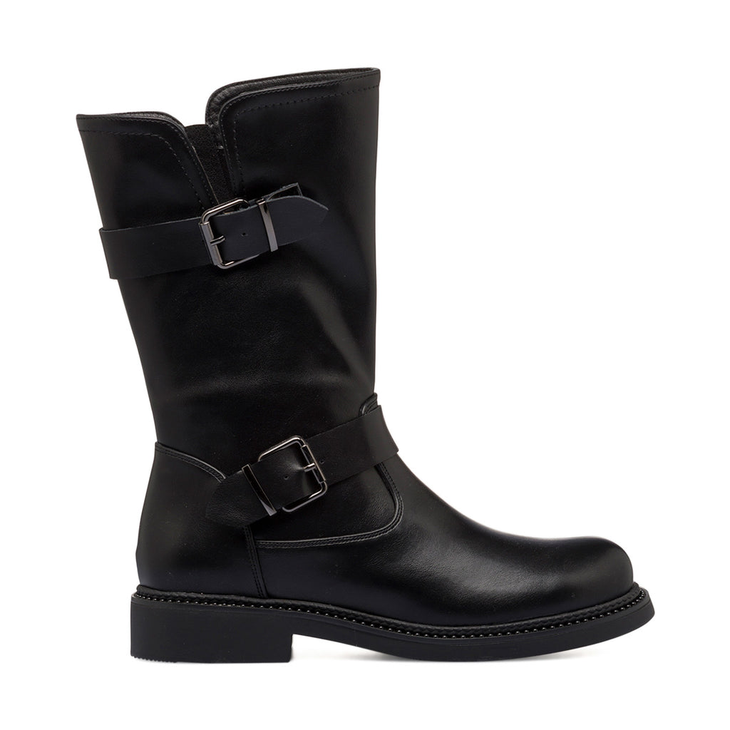 Stivaletti neri da donna con doppia fibbia Lora Ferres