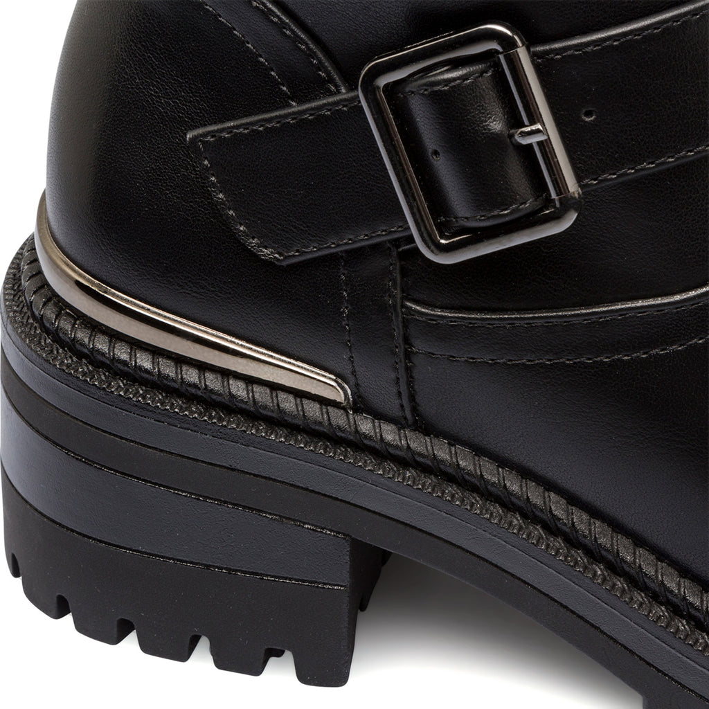 Stivaletti neri da donna con tacco 6 cm e fibbie Lora Ferres