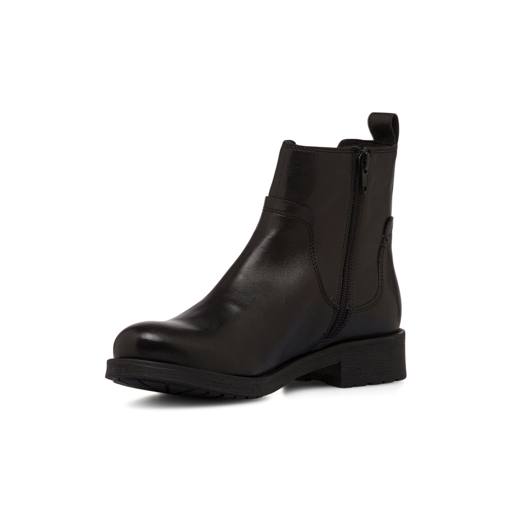 Stivaletti in pelle neri da donna con zip e inserto elastico Geox Rawelle