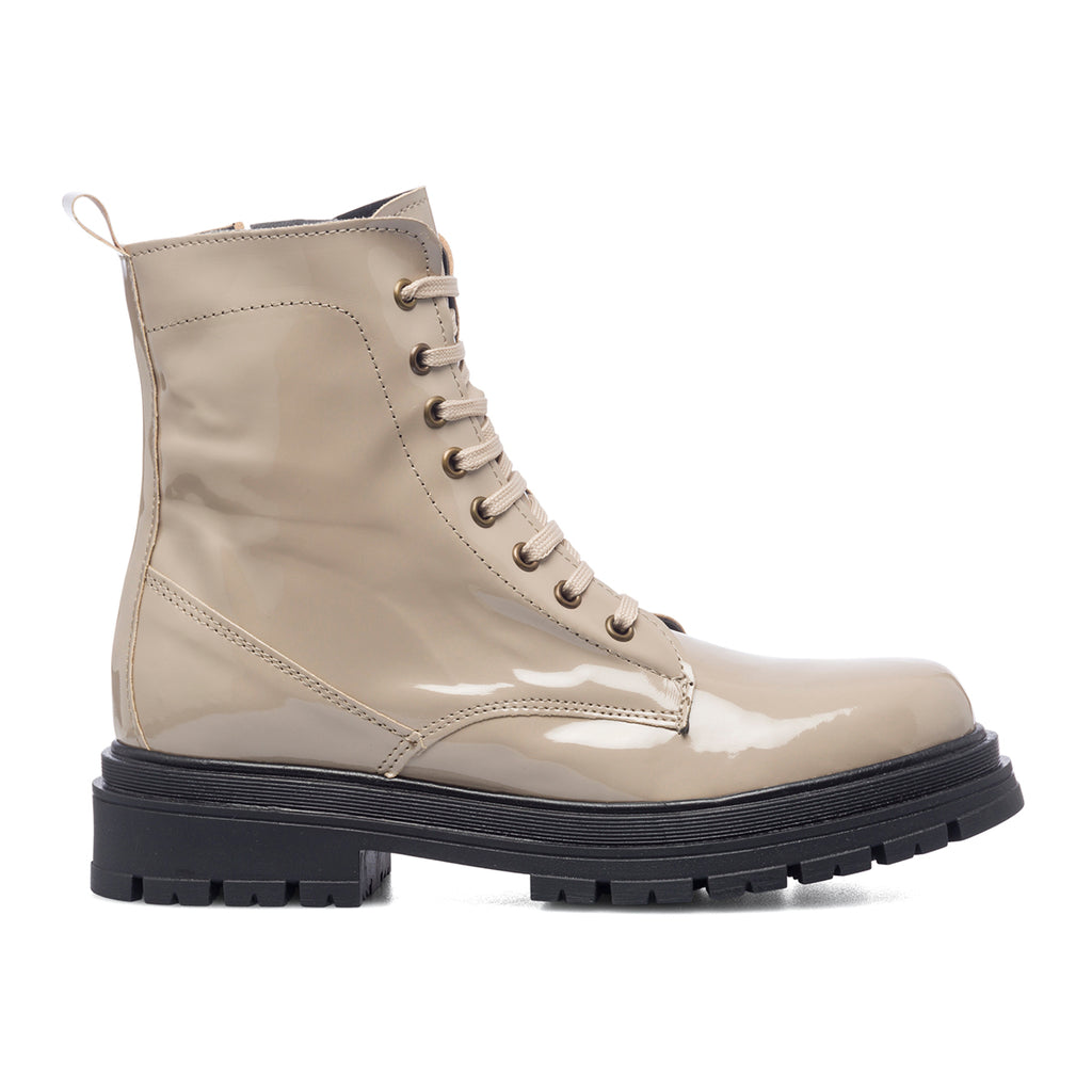 Anfibi taupe in pelle effetto vernice Swish Jeans