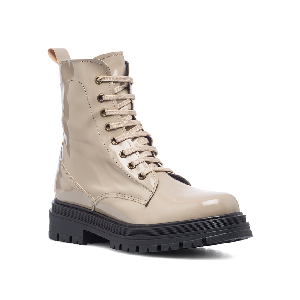 Anfibi taupe in pelle effetto vernice Swish Jeans