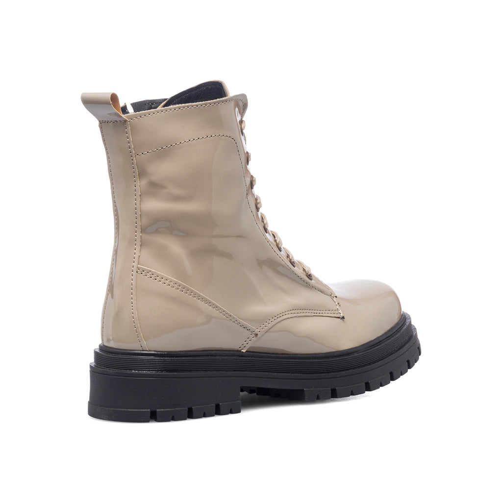Anfibi taupe in pelle effetto vernice Swish Jeans