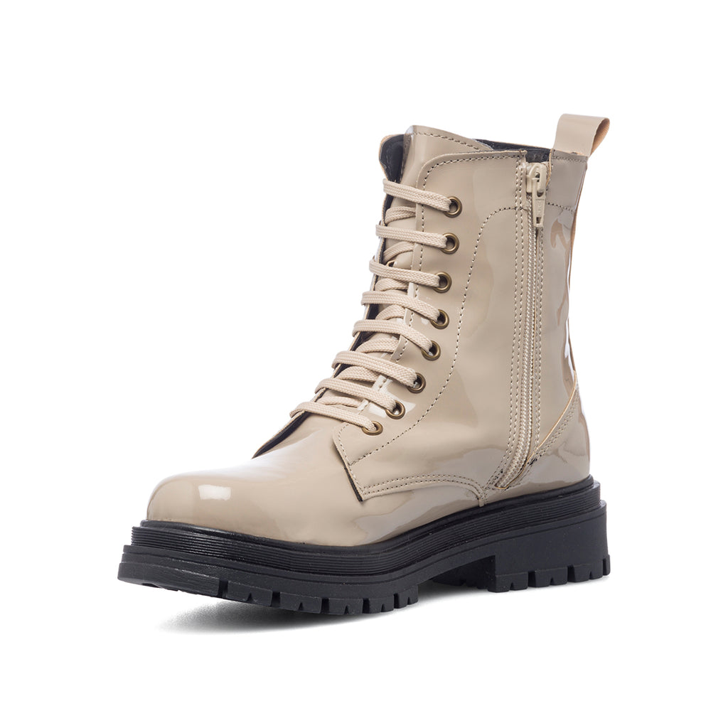 Anfibi taupe in pelle effetto vernice Swish Jeans