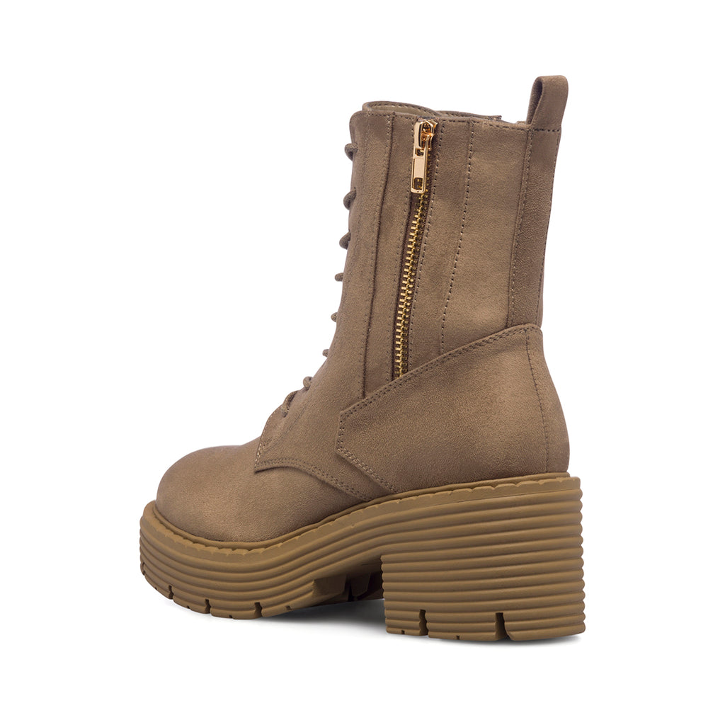 Anfibi beige da donna con tacco 6 cm Swish Jeans