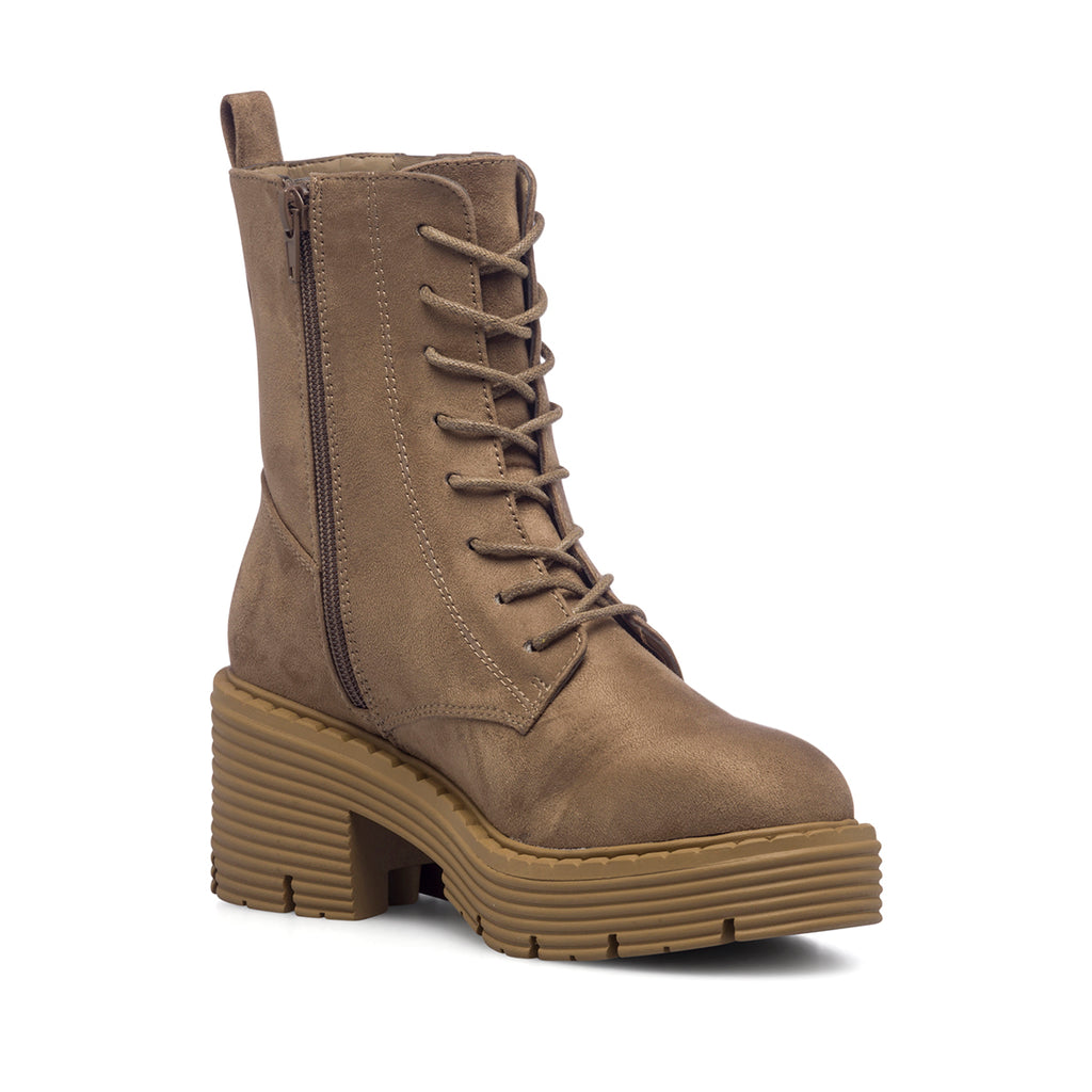 Anfibi beige da donna con tacco 6 cm Swish Jeans