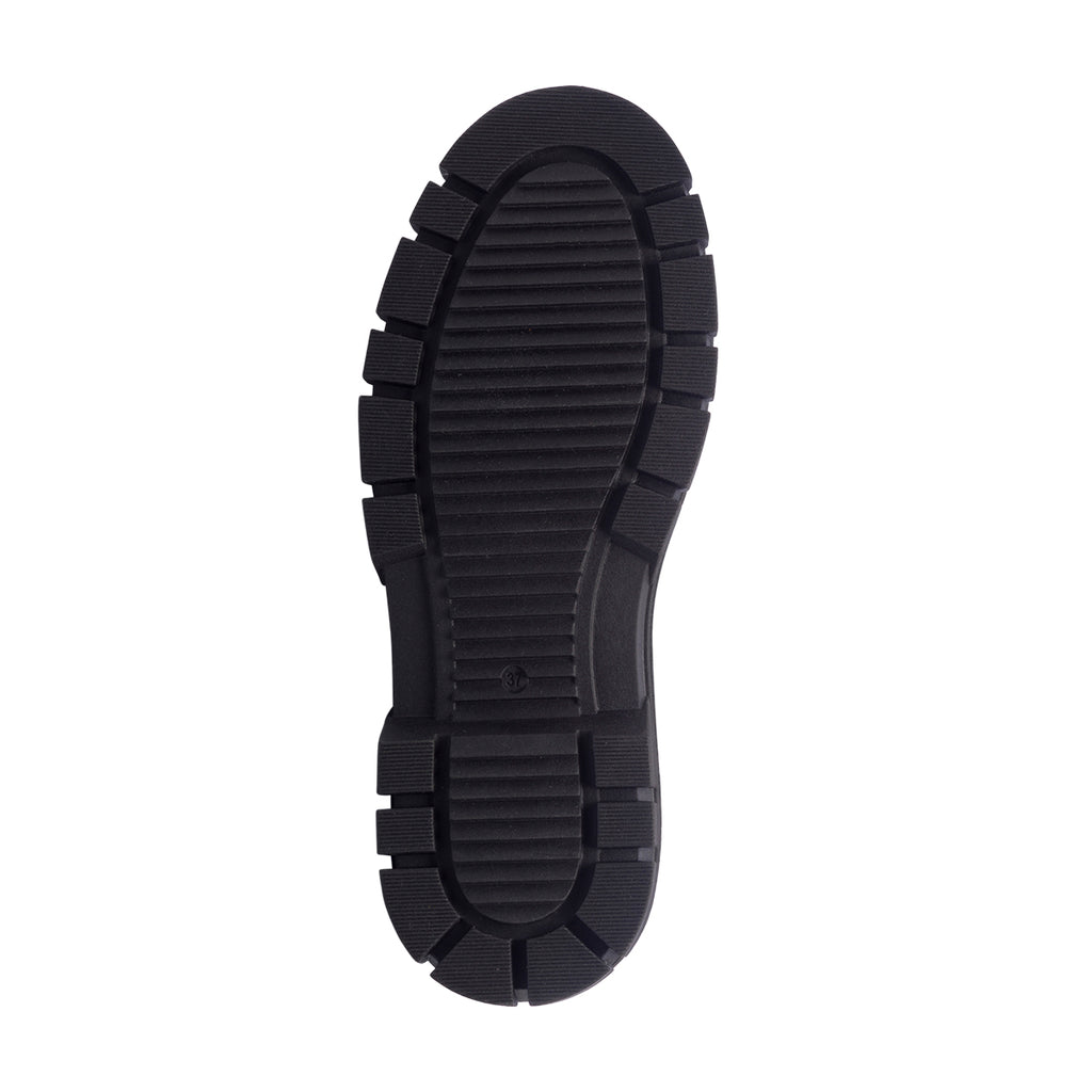 Anfibi neri in pelle da donna con suola carrarmato Swish Jeans