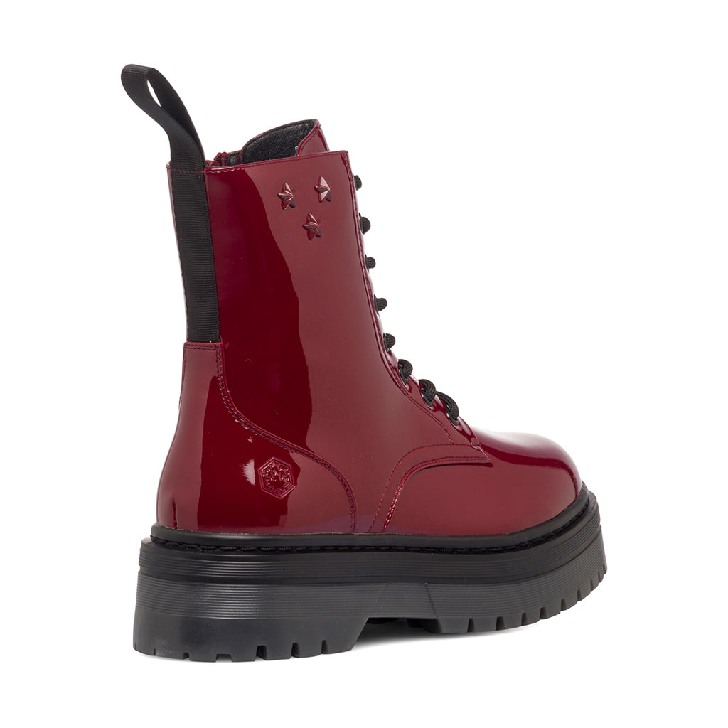 Anfibi bordeaux da donna effetto vernice Lumberjack Elyse