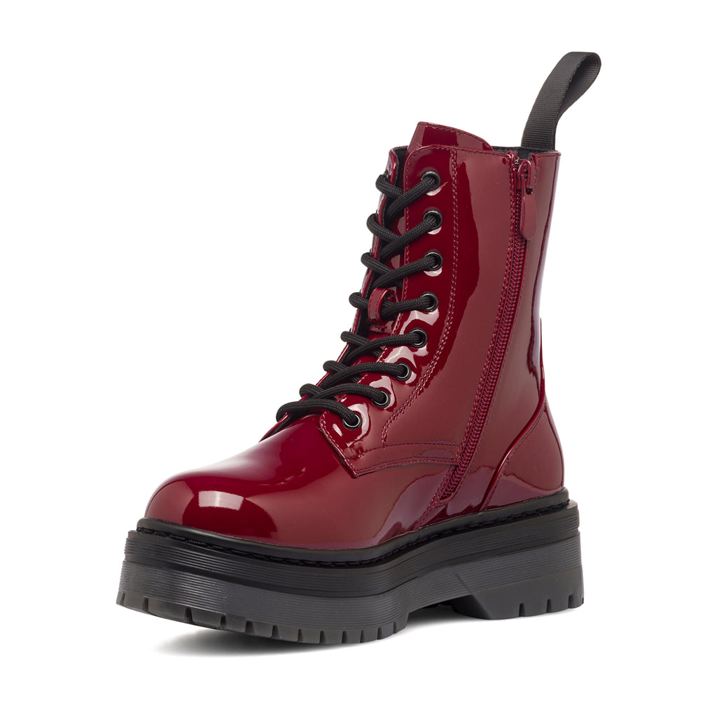 Anfibi bordeaux da donna effetto vernice Lumberjack Elyse