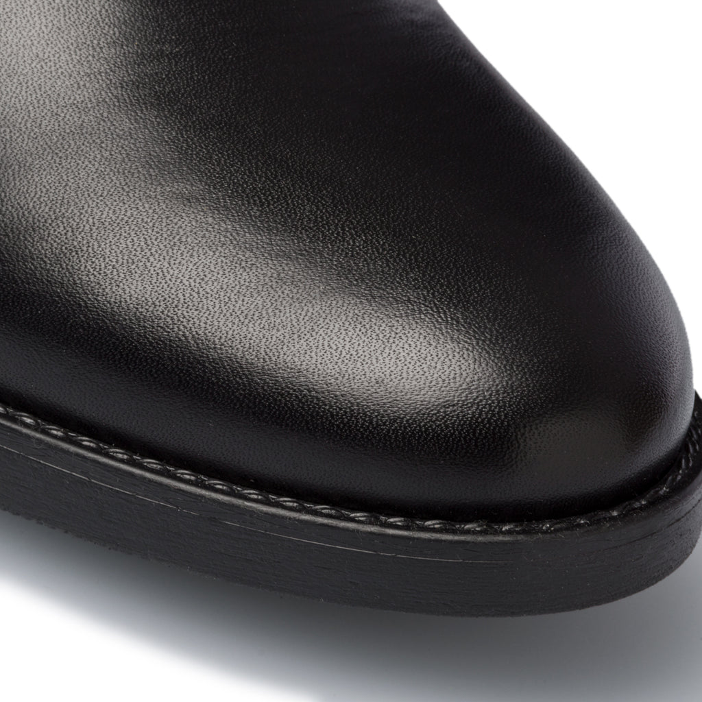 Stivaletti neri in pelle con tacco 5 cm Primopiano