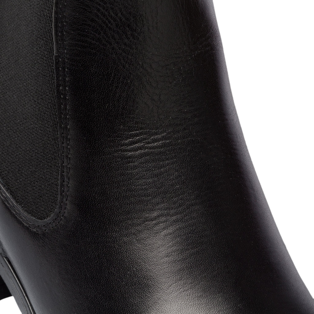 Stivaletti neri in pelle con tacco 5 cm Primopiano