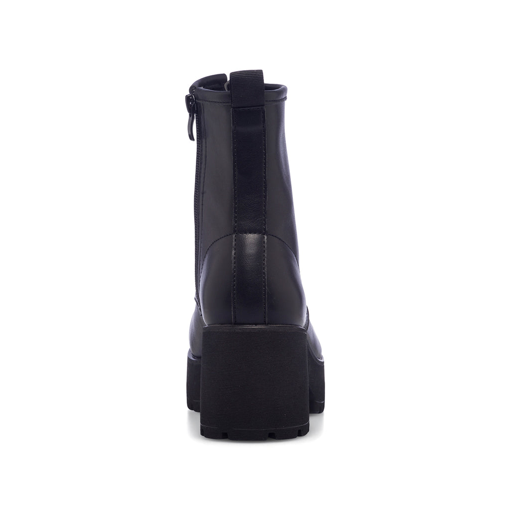 Anfibi neri da donna con tacco 7 cm e plateau Lora Ferres
