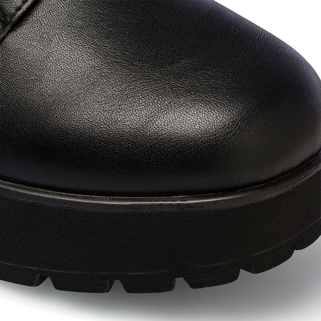 Anfibi neri da donna con tacco 7 cm e plateau Lora Ferres