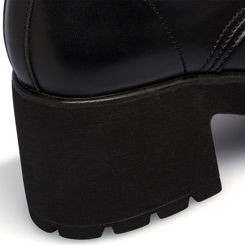 Anfibi neri da donna con tacco 7 cm e plateau Lora Ferres