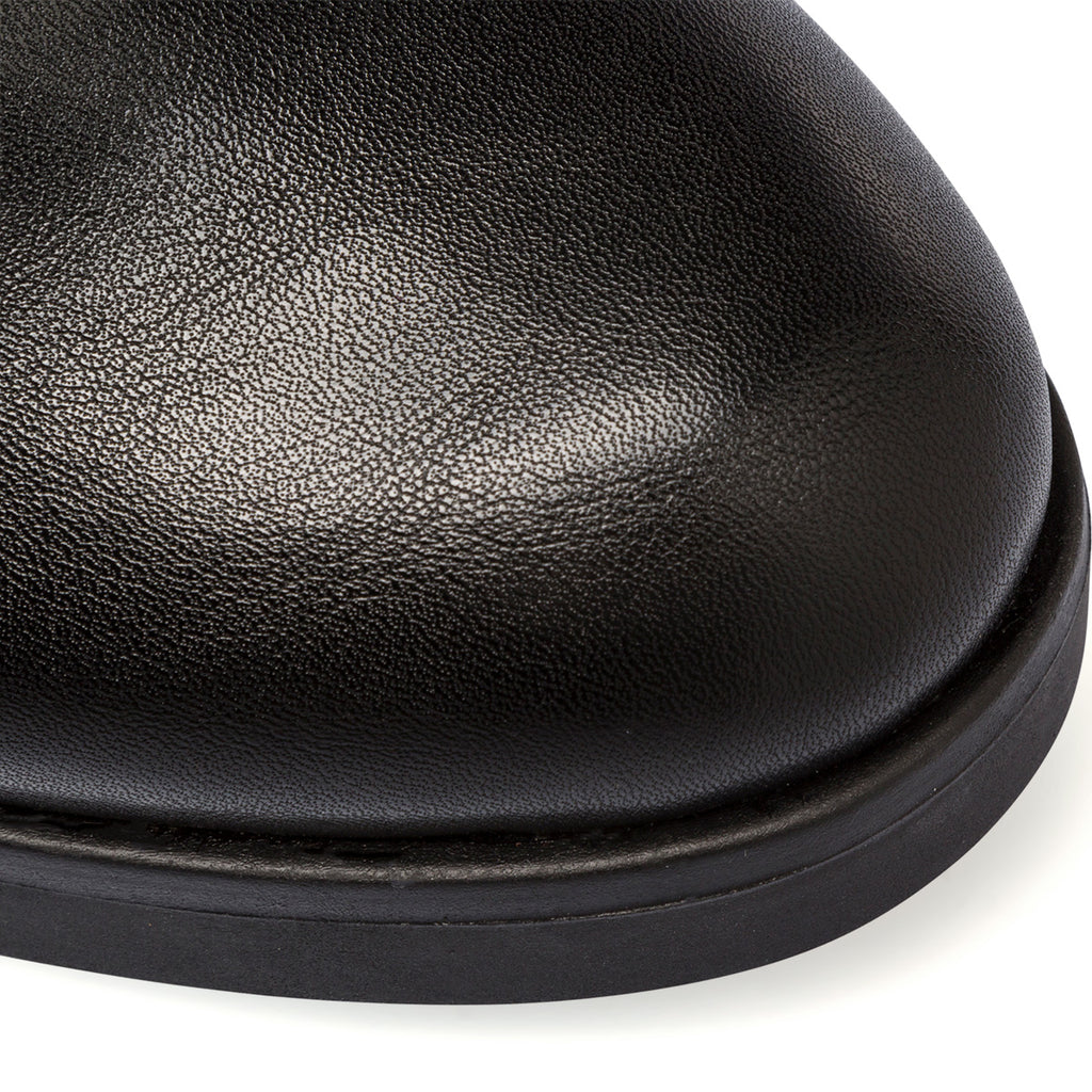 Anfibi neri da donna con tacco 8,5 cm e zip Lora Ferres