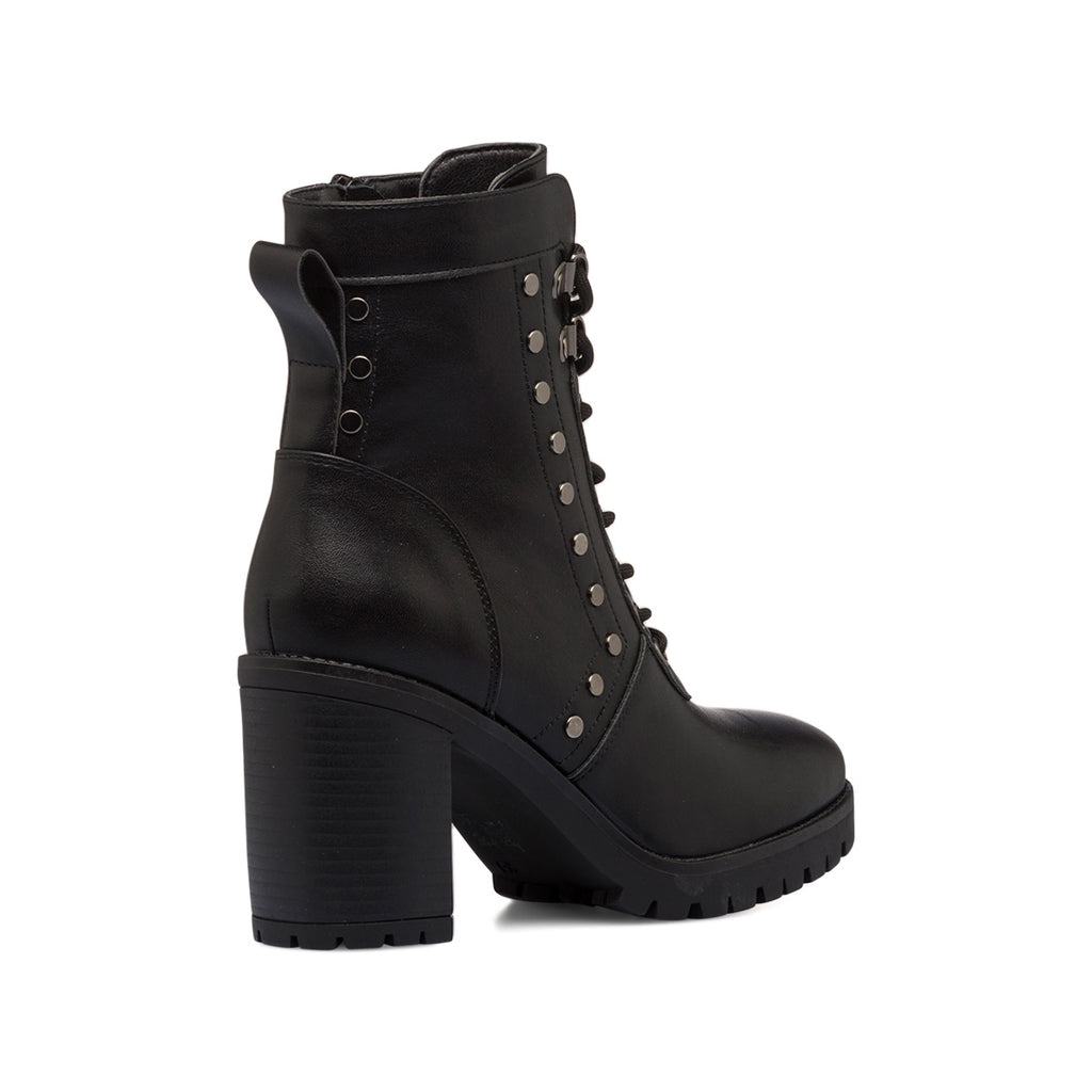 Anfibi neri da donna con borchiette e tacco 9 cm Lora Ferres