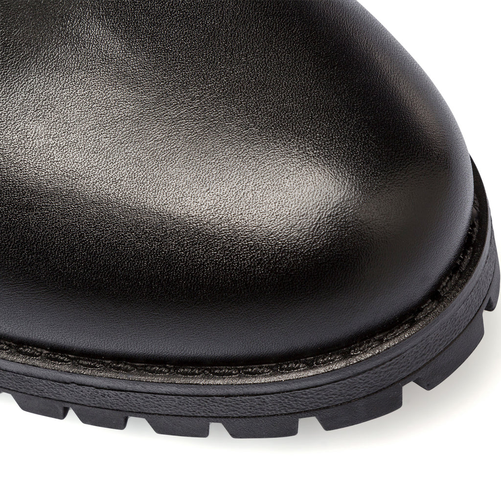 Anfibi neri da donna con tacco 8 cm e zip Lora Ferres