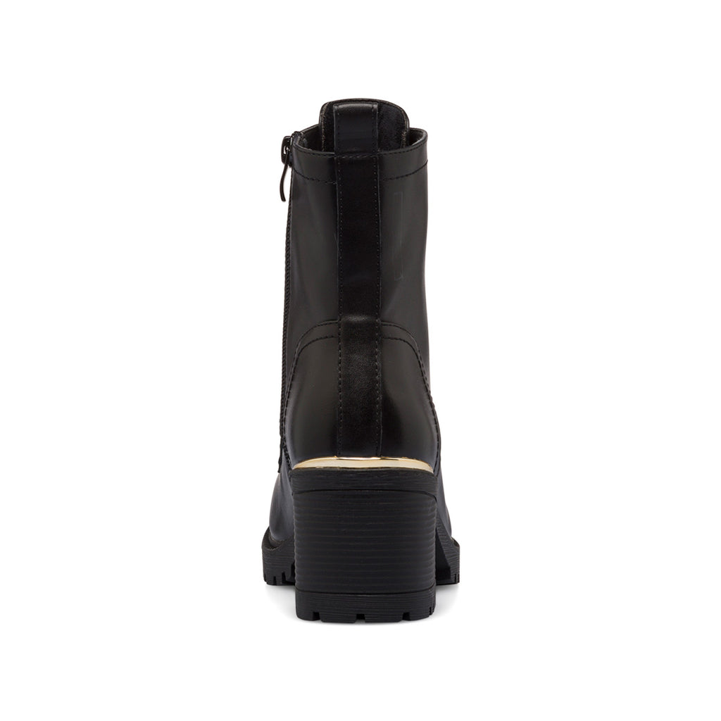 Anfibi neri da donna con tacco 7 cm e zip laterale Lora Ferres