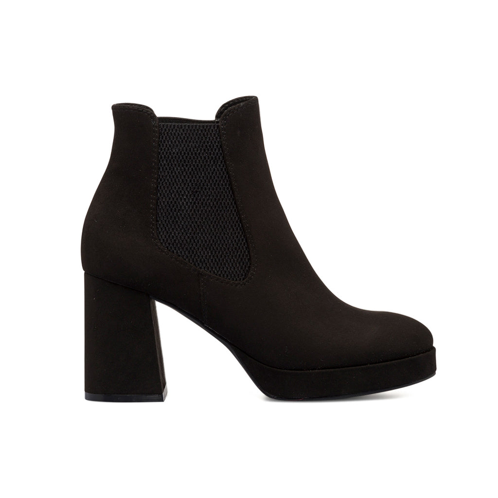 Stivaletti con elastici in microfibra neri da donna con tacco 9 cm Lora Ferres