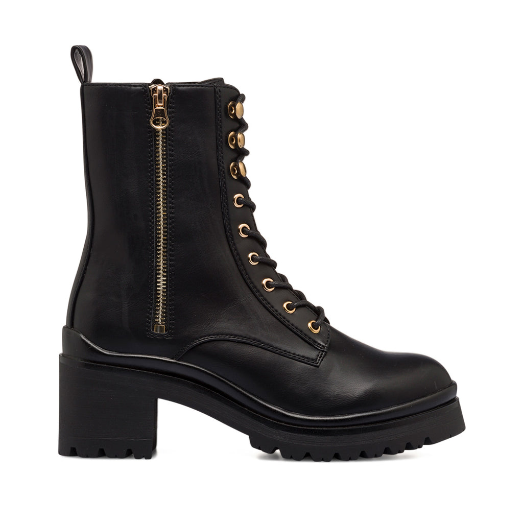 Anfibi neri da donna con tacco 6 cm e doppia zip Swish Jeans