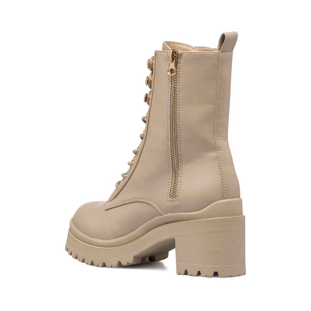 Anfibi taupe da donna con doppia zip e tacco 6 cm Swish Jeans