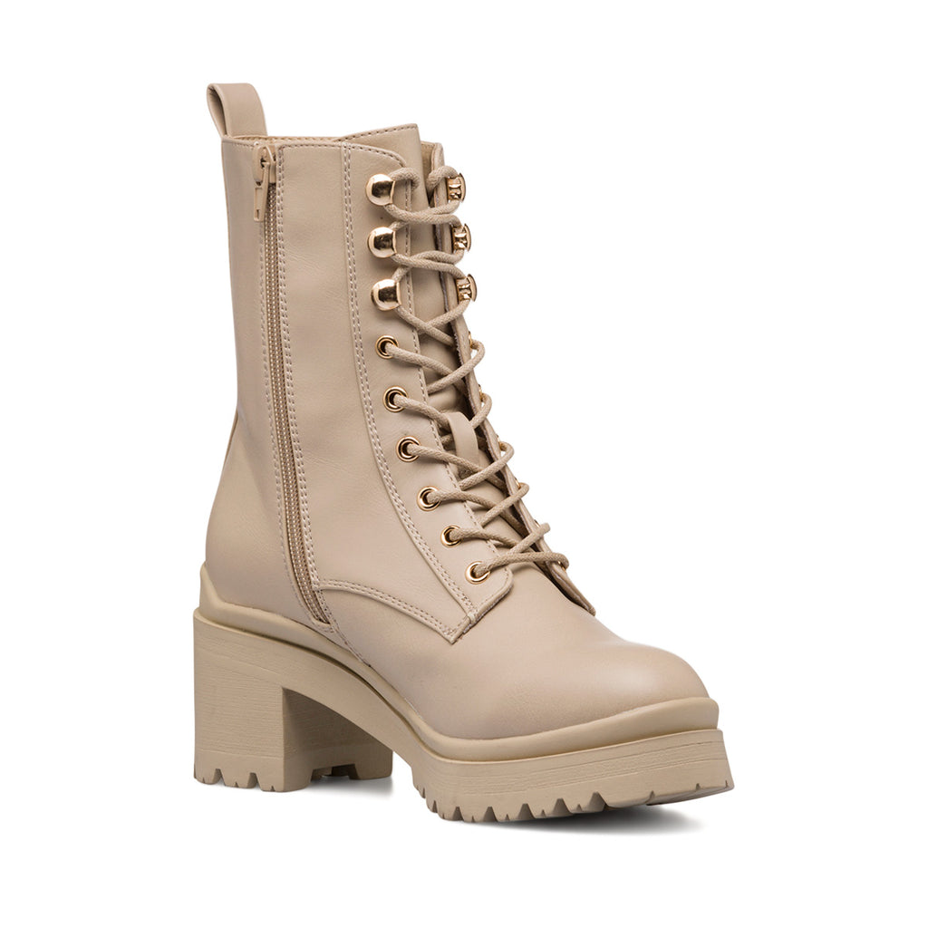 Anfibi taupe da donna con doppia zip e tacco 6 cm Swish Jeans