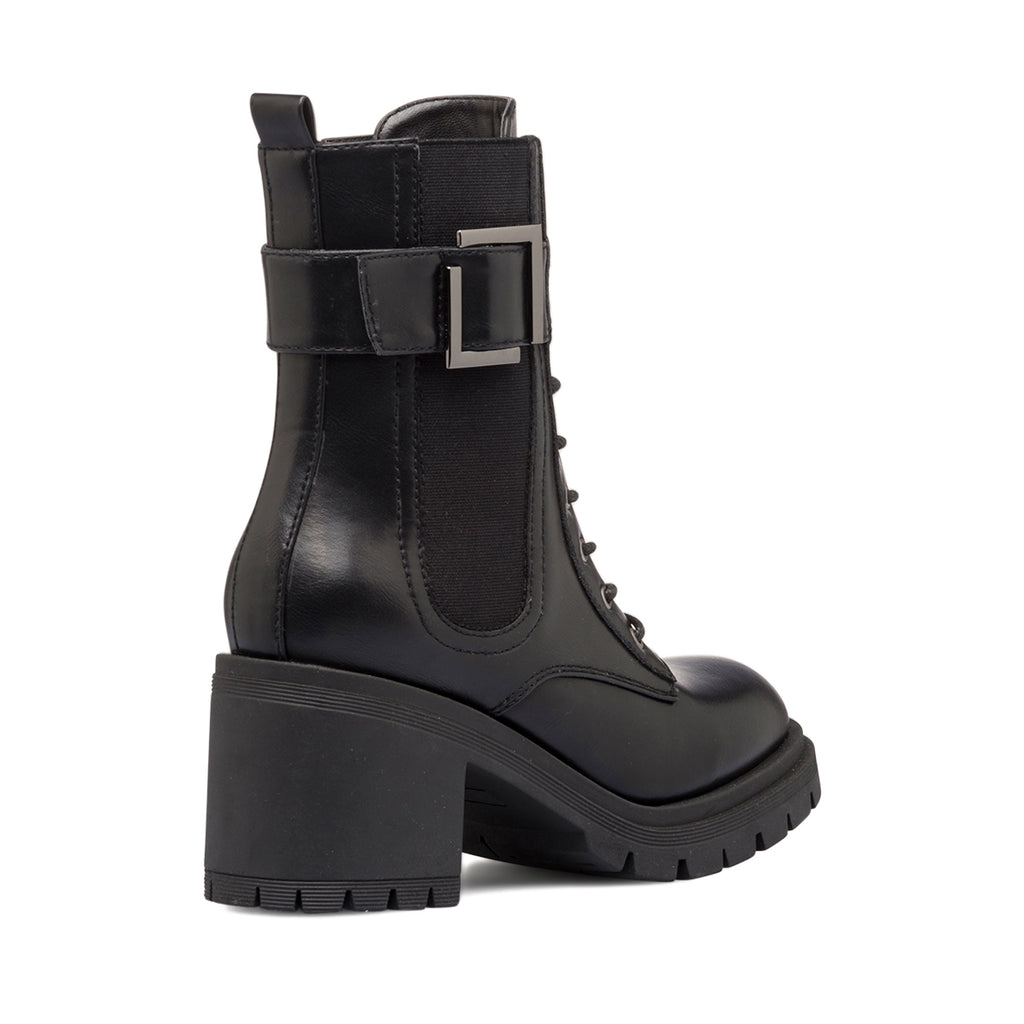 Anfibi neri da donna con tacco 8 cm e maxi-fibbia Swish Jeans
