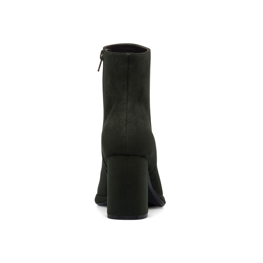 Stivaletti in microfibra verdi da donna con zip e tacco a blocco 8 cm Swish Jeans