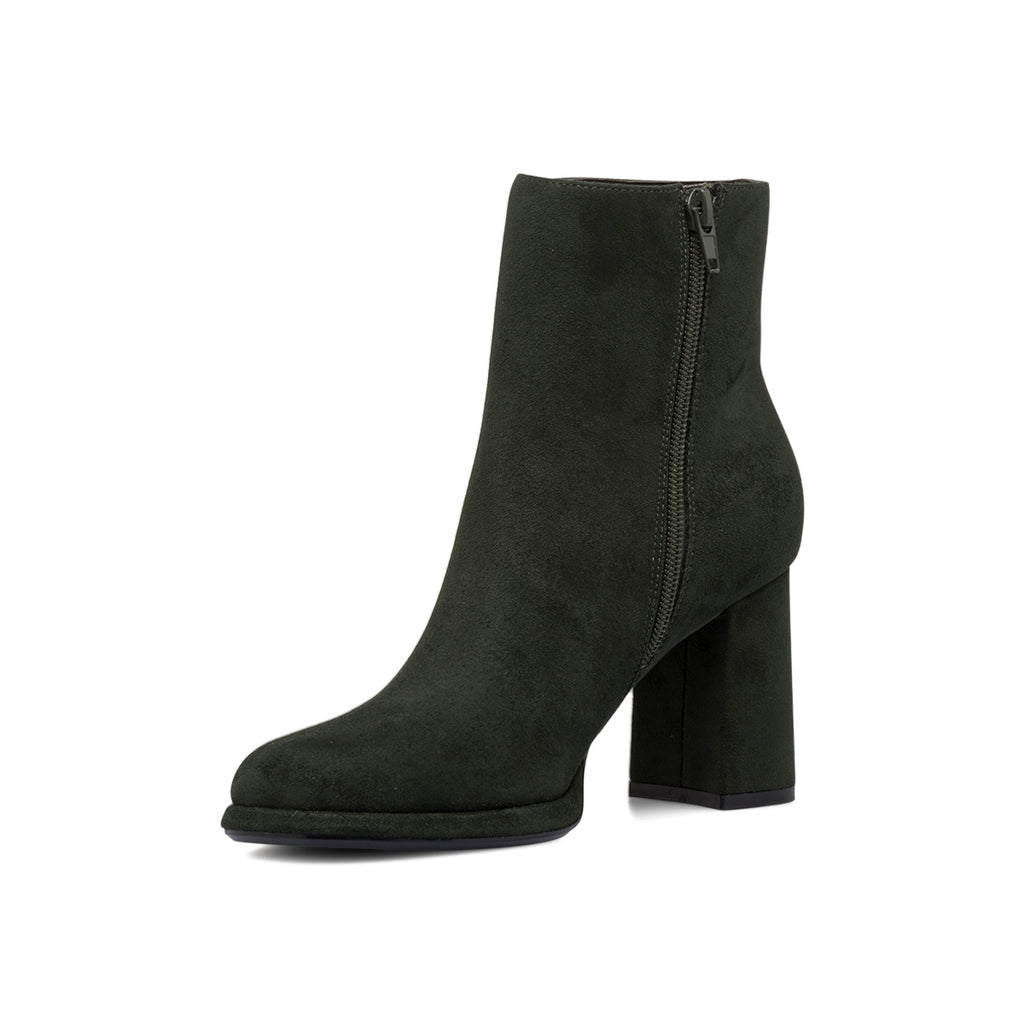 Stivaletti in microfibra verdi da donna con zip e tacco a blocco 8 cm Swish Jeans