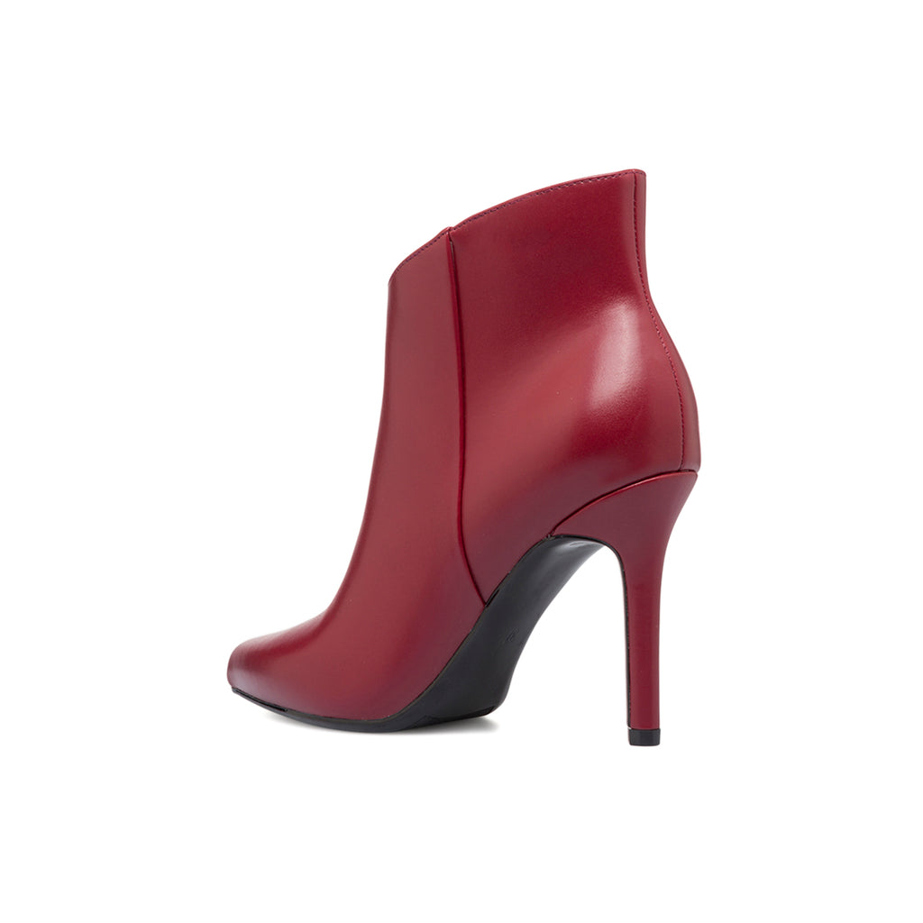 Stivaletti rossi bordeaux da donna con tacco a spillo 10 cm Lora Ferres