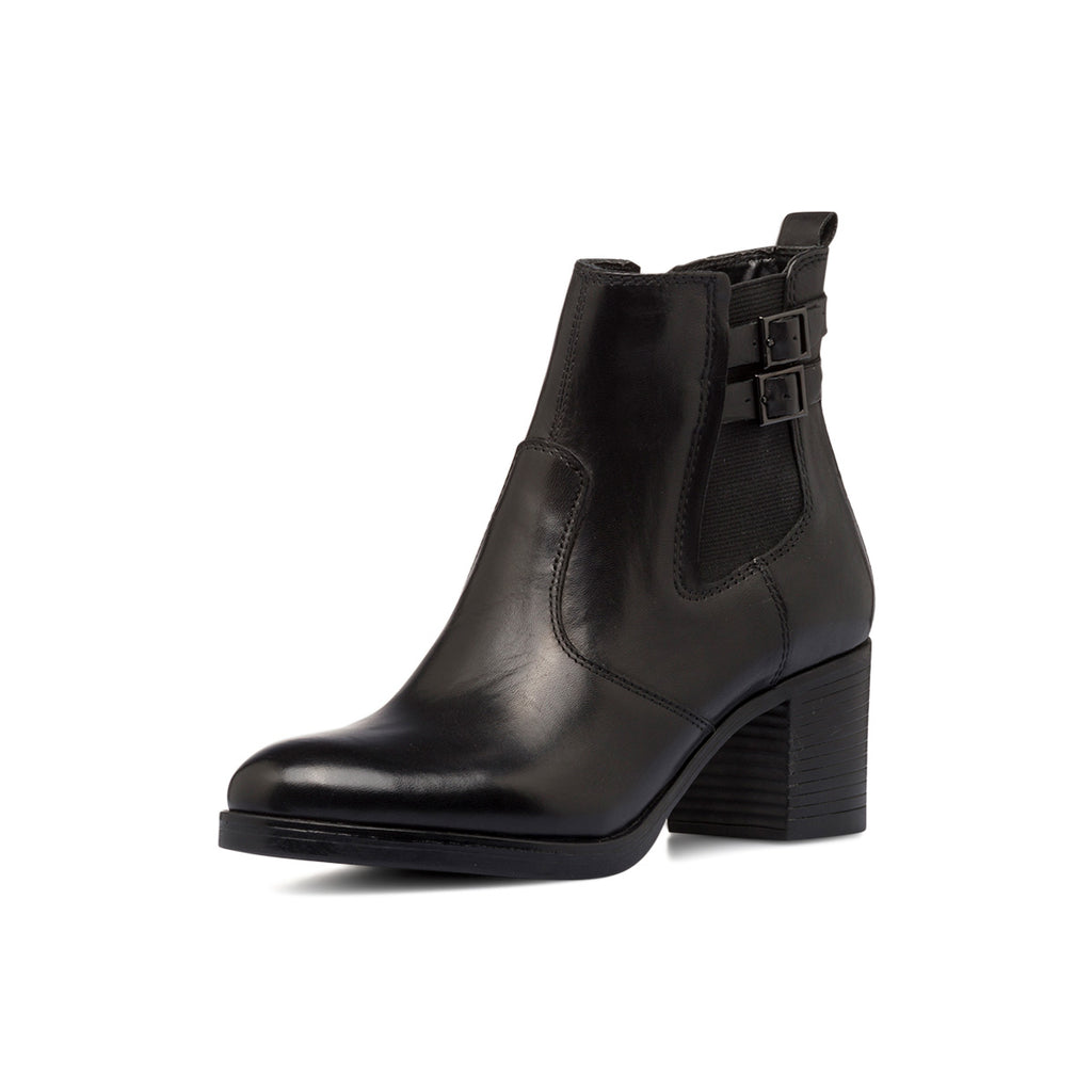 Stivaletti in pelle neri da donna con tacco a blocco 6 cm e zip Primopiano