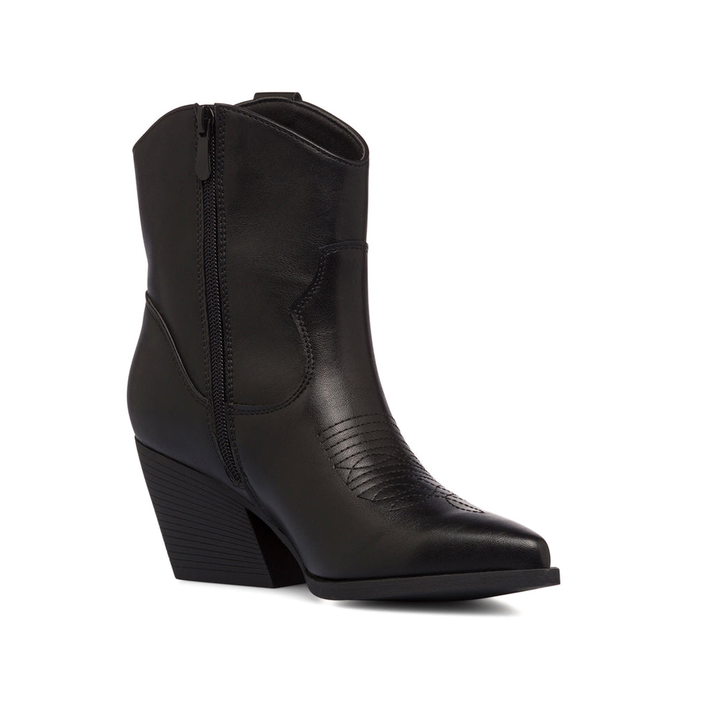 Stivaletti texani camperos neri da donna con tacco a blocco 6 cm Lora Ferres