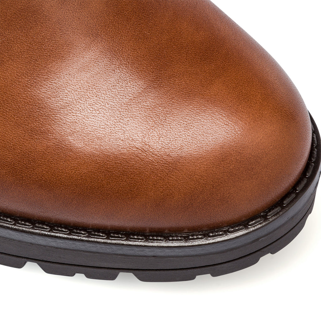 Stivali marrone da donna con tacco 10 cm e suola carrarmato Swish Jeans