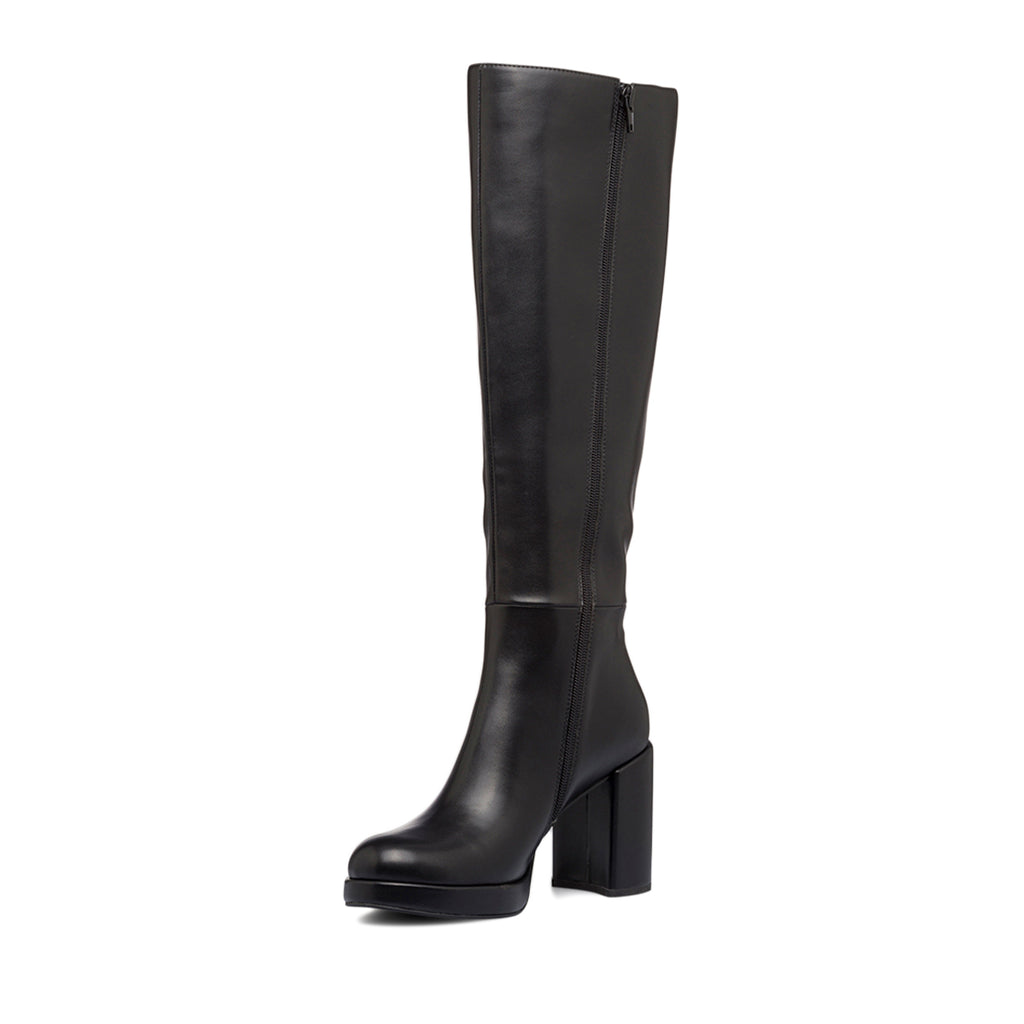 Stivali neri da donna con zip e tacco a blocco 9 cm Swish Jeans