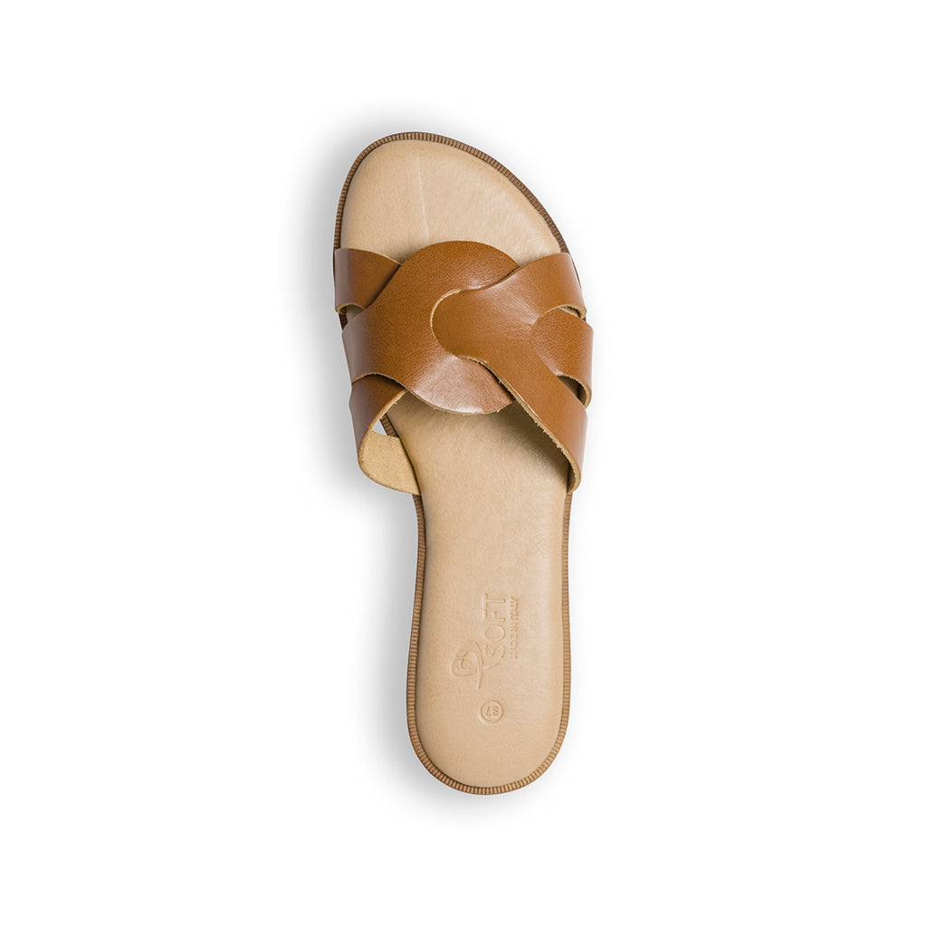 Ciabatte marroni con fasce intrecciate Lora Ferres