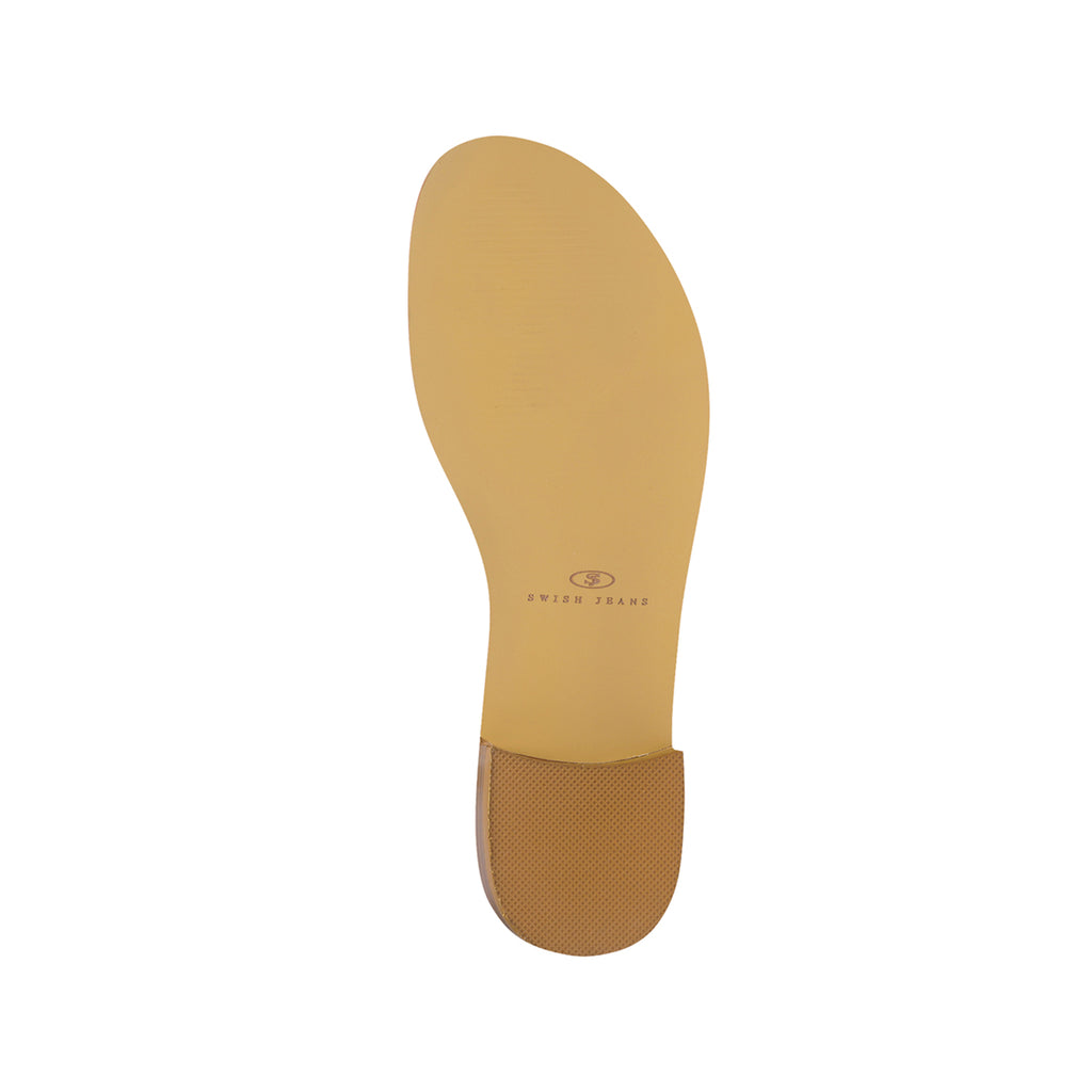 Sandali gioiello beige con applicazione di perline Swish Jeans